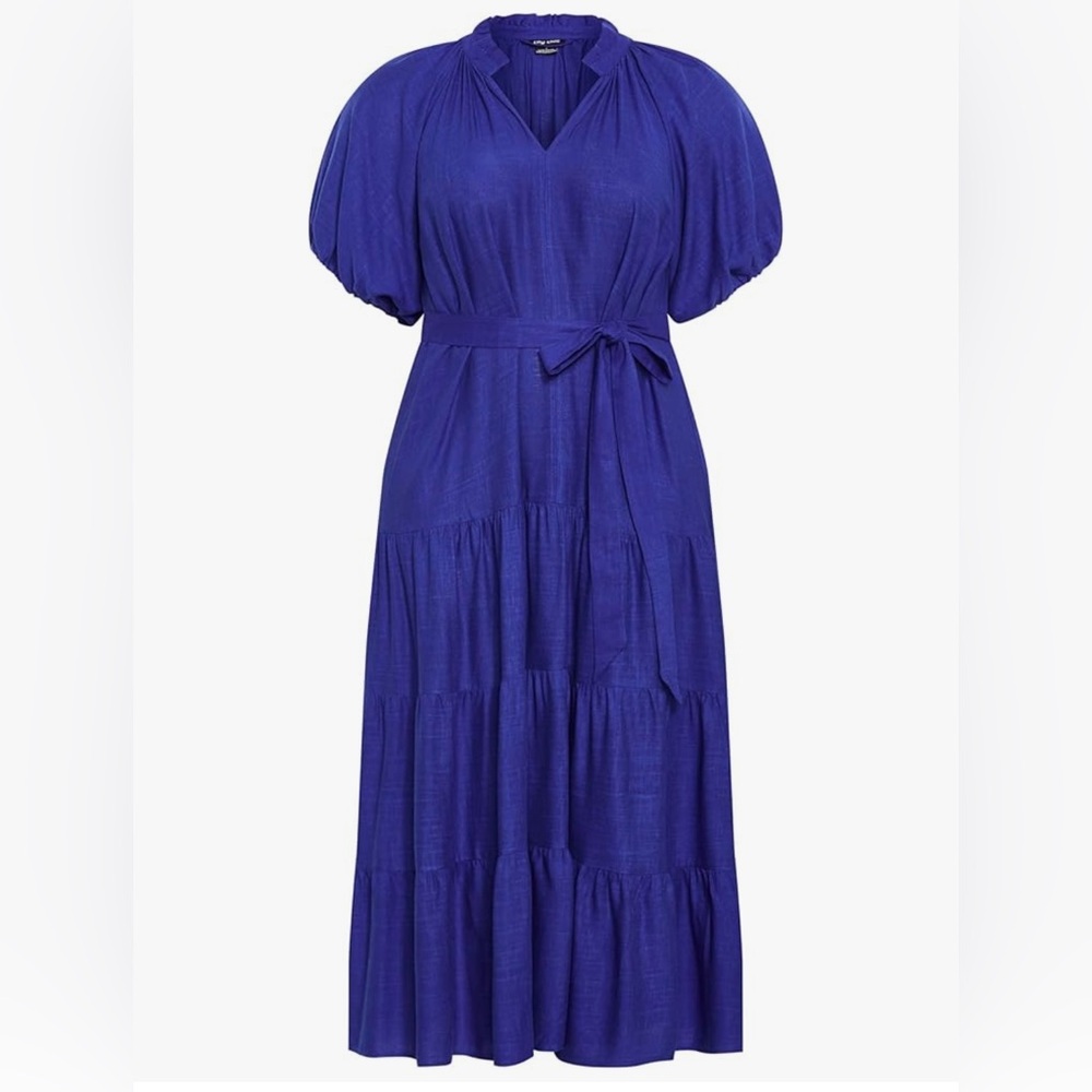 City Chic Royal Blue Tiered Maxi Dress